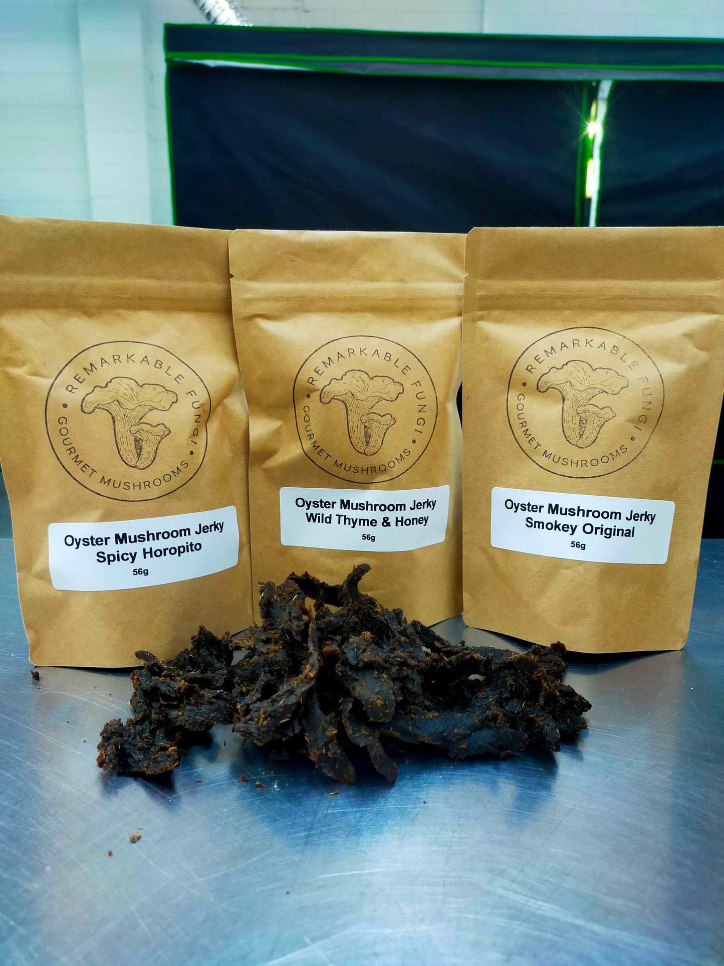 Oyster mushroom jerky - Spicy Horopito